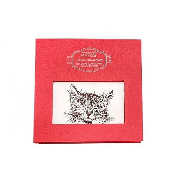 Obrazek z Bawełniana chusteczka w pudełku prezentowym – kot