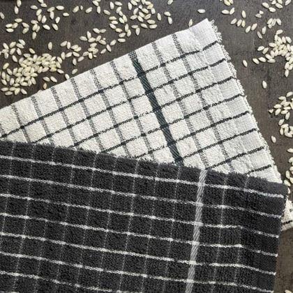 Obrazek z Zestaw 2 szt. ręczników frotte - szaro-białe