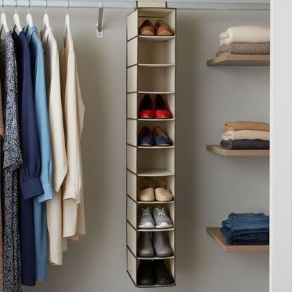 Obrazek z Wiszący organizer do szafy z 10 przegródkami