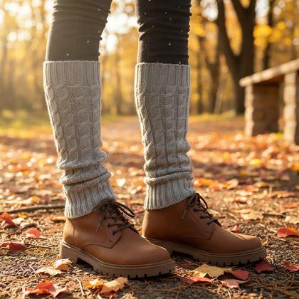 Obrazek z Ciepłe getry na nogi  -  szare