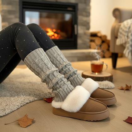 Obrazek z Ciepłe getry na nogi  -  szare