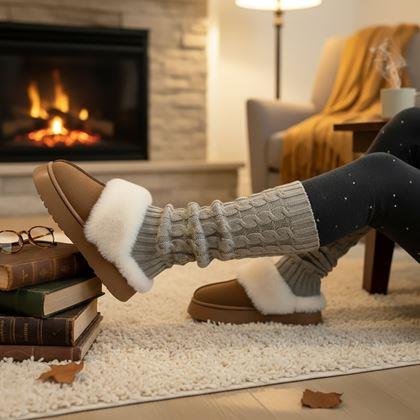 Obrazek z Ciepłe getry na nogi  -  szare