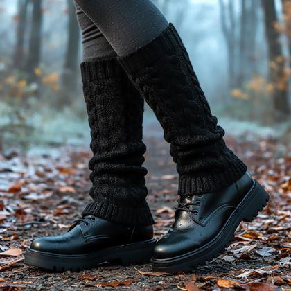 Obrazek z Ciepłe getry na nogi  -  czarne