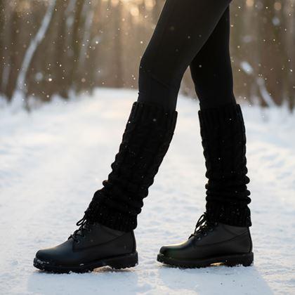 Obrazek z Ciepłe getry na nogi  -  czarne