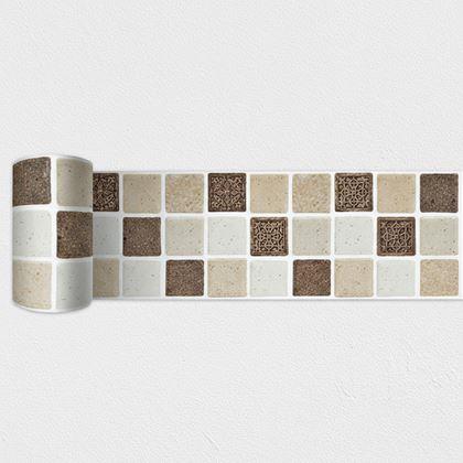 Obrazek z Samoprzylepna listwa mozaika - brązowy mix