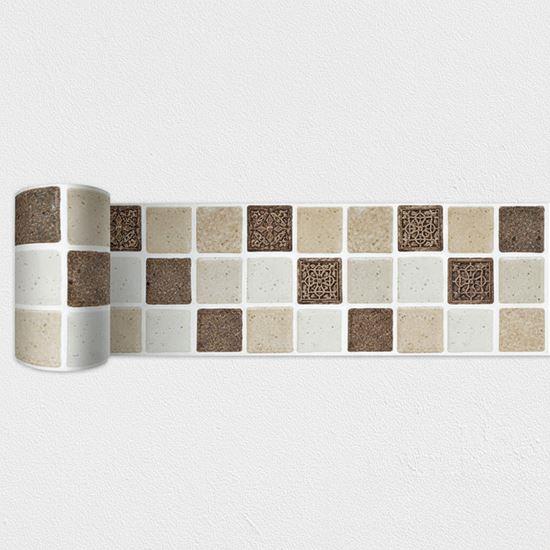 Obrazek z Samoprzylepna listwa mozaika - brązowy mix