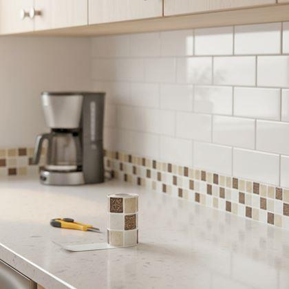 Obrazek z Samoprzylepna listwa mozaika - brązowy mix