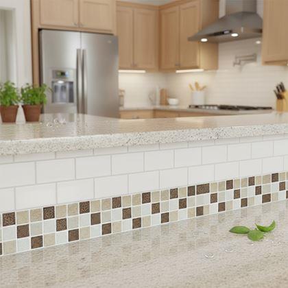 Obrazek z Samoprzylepna listwa mozaika - brązowy mix