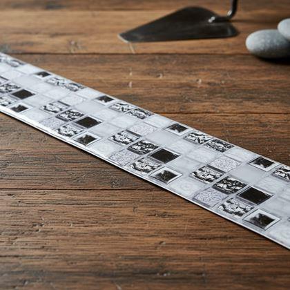 Obrazek z Samoprzylepna listwa mozaika - szary mix