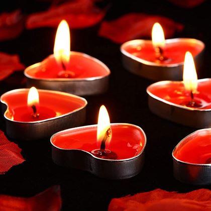 Obrazek z Świeczka w kształcie serca 50 sztuk - czerwona