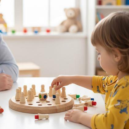 Obrazek z Gra pamięciowa dla dzieci - drewniane szachy