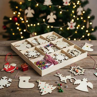 Obraz Drewna ozdoby świąteczne do samodzielnego pomalowania 32 szt.