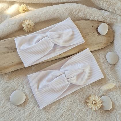 Obrazek z Zestaw 2 opasek na głowę - Matka i córka  -  biały