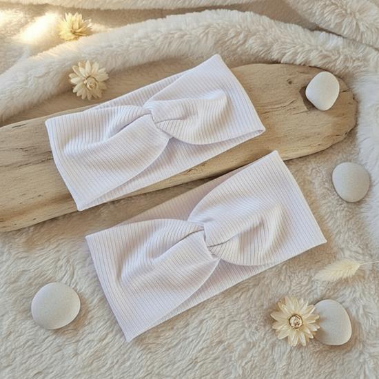 Obrazek z Zestaw 2 opasek na głowę - Matka i córka  -  biały