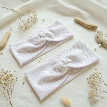 Obrazek z Zestaw 2 opasek na głowę - Matka i córka  -  biały