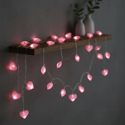 Obrazek z LED łańcuch świetlny - różowe serca