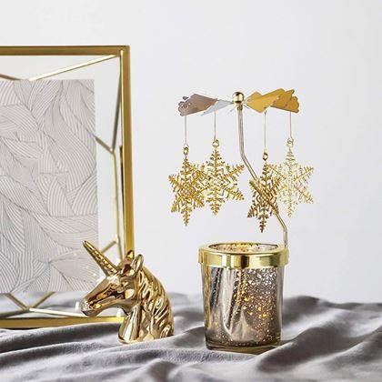 Obrazek z Rotujący świecznik  -  płatki śniegu