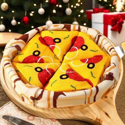 Obrazek z Zestaw 4 par skarpetek - pizza