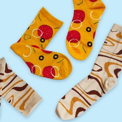 Obrazek z Zestaw 4 par skarpetek - pizza