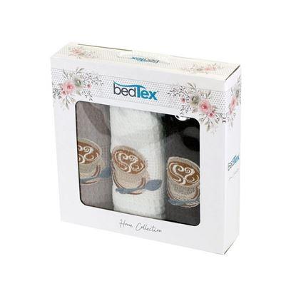 Obraz Zestaw prezentowy waflowych ściereczek 3 szt. – kawa