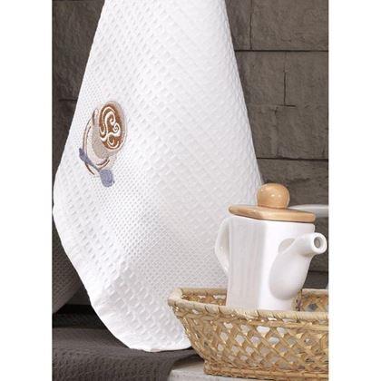 Obrazek z Zestaw prezentowy waflowych ściereczek 3 szt. – kawa