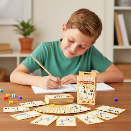 Obrazek z Zestaw kart matematycznych 36 szt. - odejmowanie