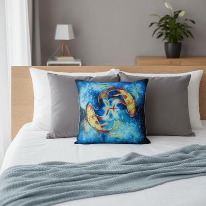 Obrazek z Poszewka na poduszkę znak zodiaku - ryby