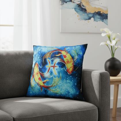 Obrazek z Poszewka na poduszkę znak zodiaku - ryby