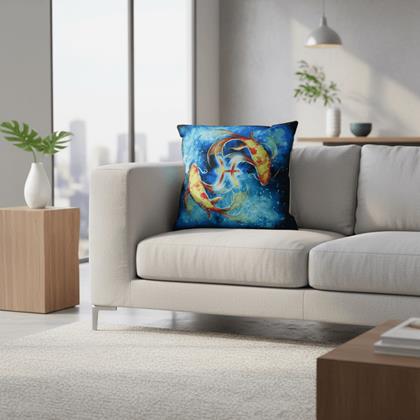 Obrazek z Poszewka na poduszkę znak zodiaku - ryby