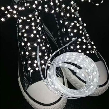 Obrazek z Sznurówki z odblaskowymi gwiazdkami - czarne