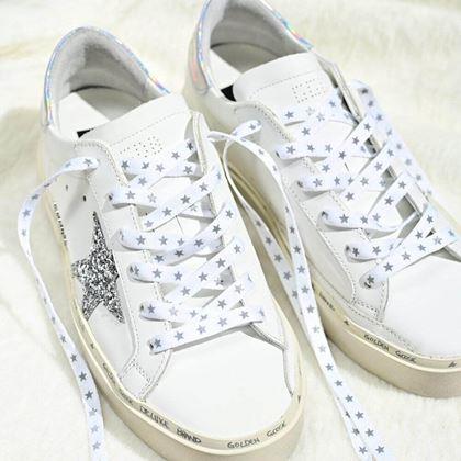 Obrazek z Sznurówki z odblaskowymi gwiazdkami - białe