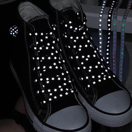 Obrazek z Sznurówki z odblaskowymi gwiazdkami - czarne