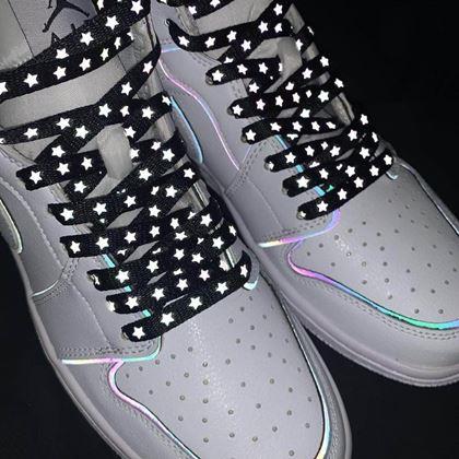 Obrazek z Sznurówki z odblaskowymi gwiazdkami - czarne