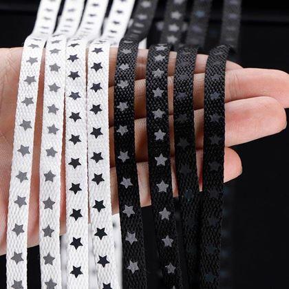 Obrazek z Sznurówki z odblaskowymi gwiazdkami - białe