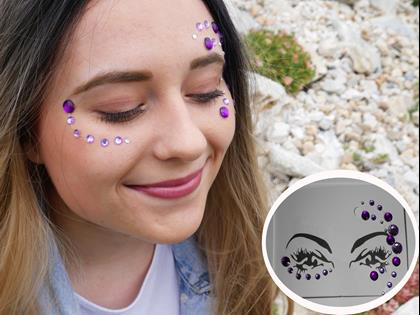 Obrazek z Naklejane kamyczki na twarz  -  fioletowe