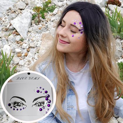 Obrazek z Naklejane kamyczki na twarz  -  fioletowe