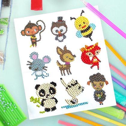 Obrazek z Haft diamentowy dla dzieci - naklejki  -  mix zwierzątek