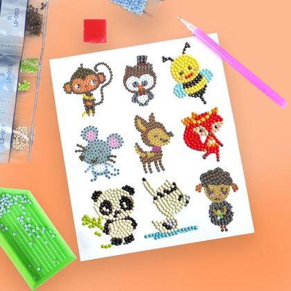 Obrazek z Haft diamentowy dla dzieci - naklejki  -  mix zwierzątek