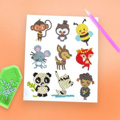 Obrazek z Haft diamentowy dla dzieci - naklejki  -  mix zwierzątek