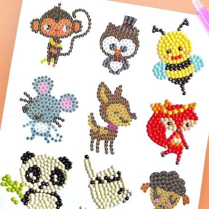 Obrazek z Haft diamentowy dla dzieci - naklejki  -  mix zwierzątek