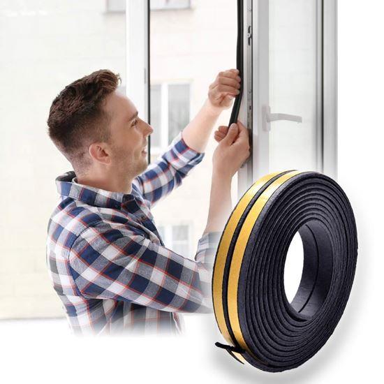 Obrazek z Samoprzylepna uszczelka do okien i drzwi 2,5 m - czarne