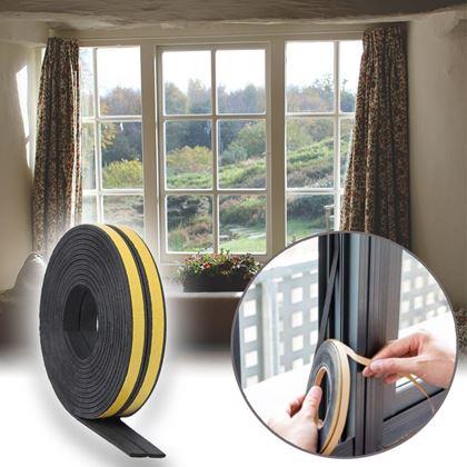 Obrazek z Samoprzylepna uszczelka do okien i drzwi 2,5 m - czarne