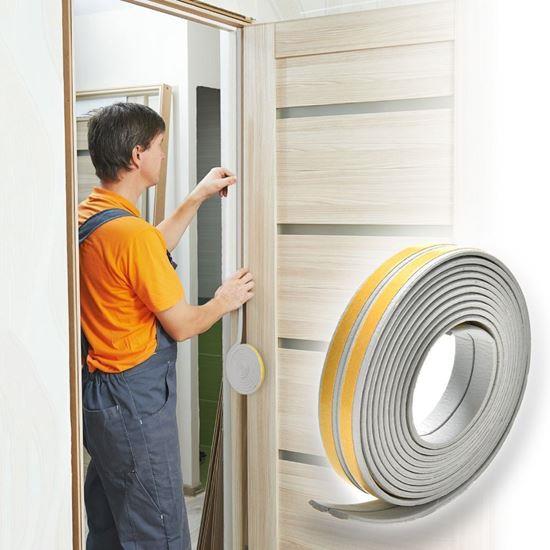 Obrazek z Samoprzylepna uszczelka do okien i drzwi 2,5 m - szare