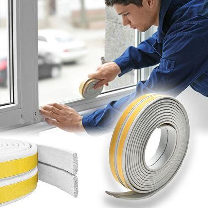 Obrazek z Samoprzylepna uszczelka do okien i drzwi – biała - szare