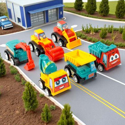 Obrazek z Zestaw 6 nakręcanych samochodzików w przezroczystej torbie