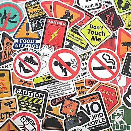 Obrazek z Dowcipne naklejki ostrzegawcze 49 szt