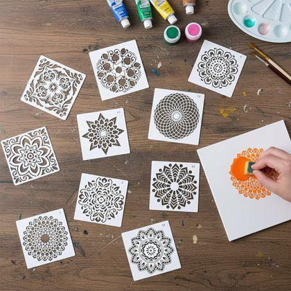 Obrazek z Szablony do malowania mandali 10 szt.