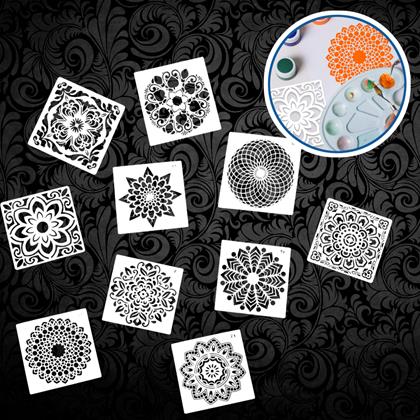 Obrazek z Szablony do malowania mandali 10 szt.