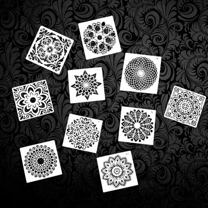 Obrazek z Szablony do malowania mandali 10 szt.