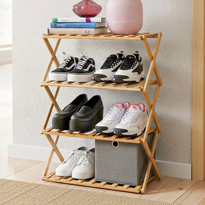 Obraz Przenośny składany drewniany stojak na buty